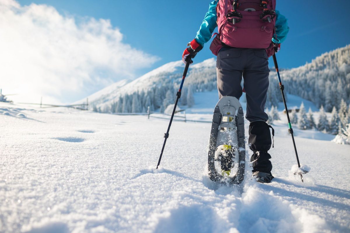 woman snowshoeing